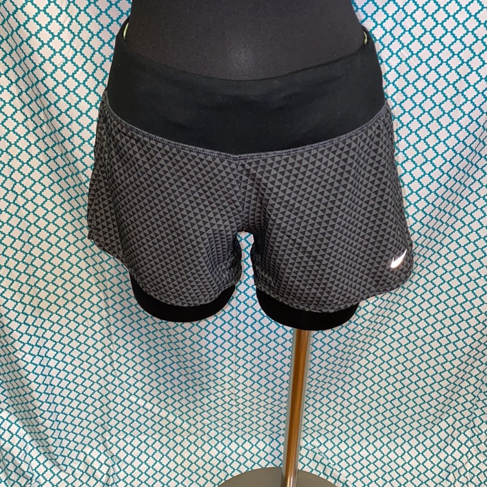 Nike Dri Fit Running Short Black Lined Size XSmall